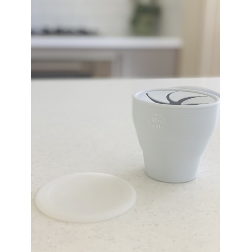 Mini & Me Snack Cup Collapsible with Lid Ice Blue