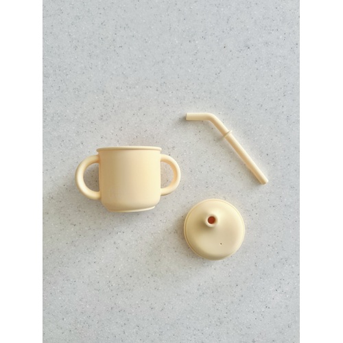 Mini & Me Transitional Straw Sippy Cup Custard